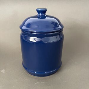 Certified International Corp CIC Blue Container Canister Jar with Lid 8 1/4 High